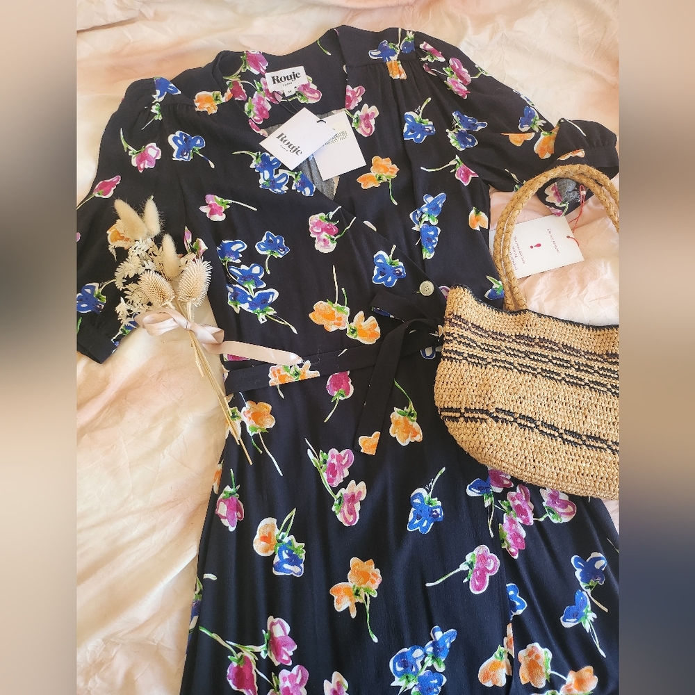Rouje Caitlin Midi Wrap Dress FR 38 - Picture 8 of 16